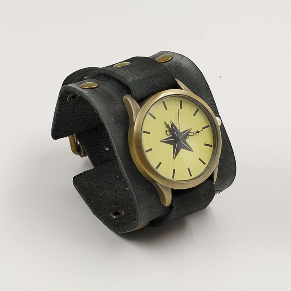 ✨✨BRAND NEW Punk Style Vintage Leather Men's Watch - Picture 5 of 5